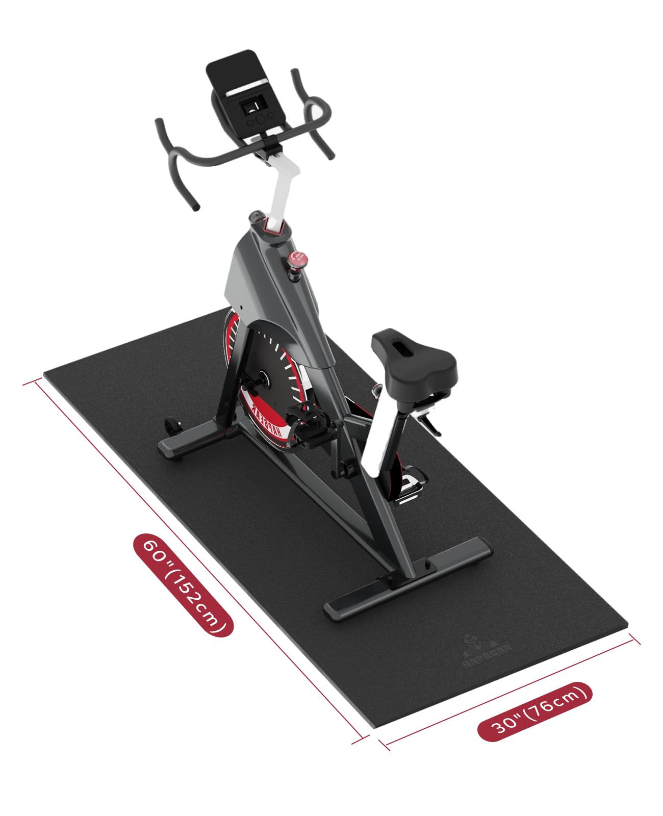 HAPBEAR Bodenschutzmatte Für Sportgeräte Fitnessgeräte - Hohe Dichte PVC, 152 x 76 cm x 6 mm Dicke, Bodenmatte Unter Laufband, Ellipsentrainer, Peloton Fahrradmatte