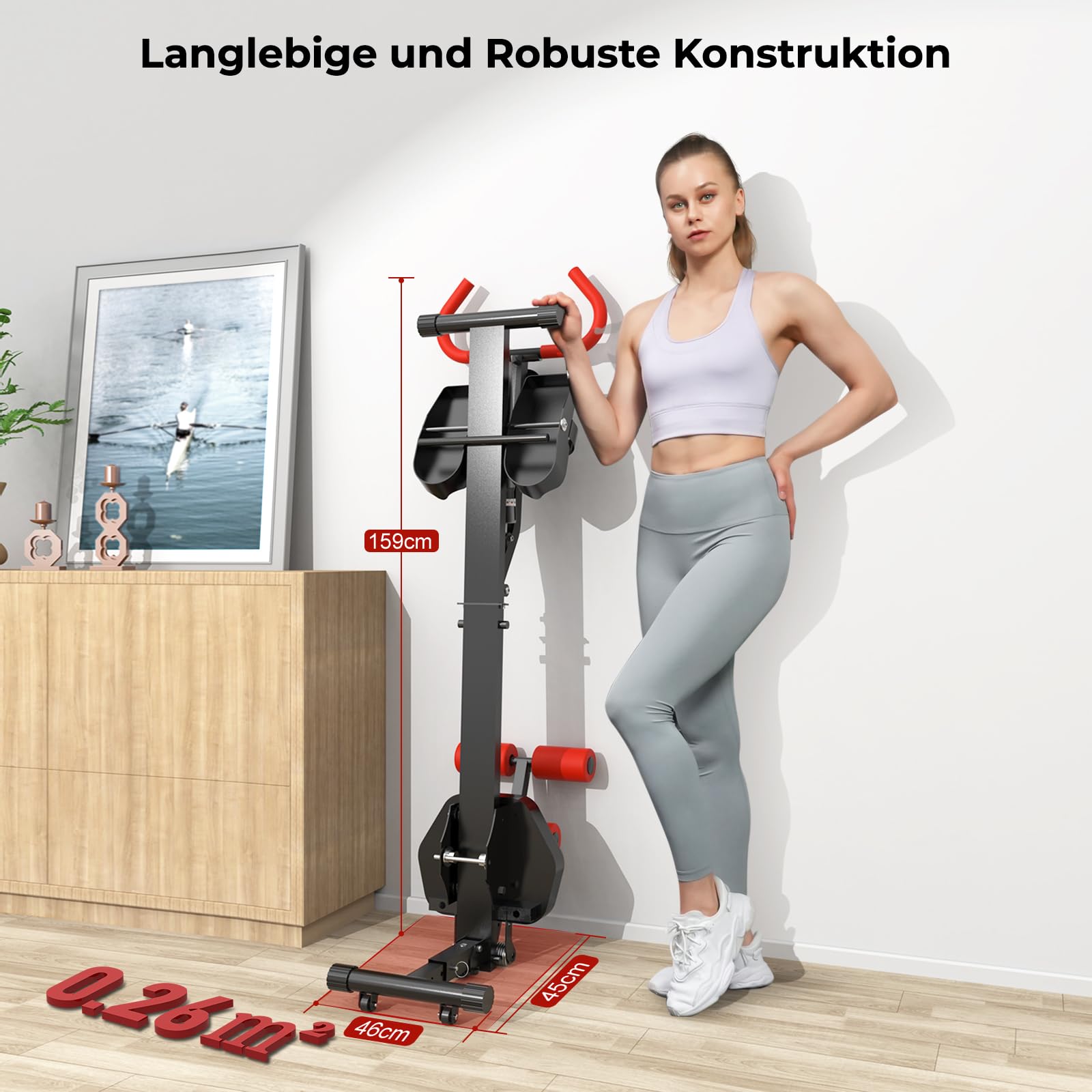 Rudergerät für Zuhause, Micyox Hydraulisches Fitness-Rudergerät mit 12 Widerstandsstufen, Multifunktionaler Rückenlehne, Rudermaschine Trainingsgerät für das Ganzkörpertraining